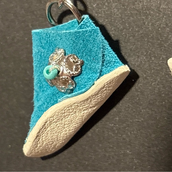 Leo Benally Turquoise Boot Earrings with Sterling Silver - Picture 2 of 4